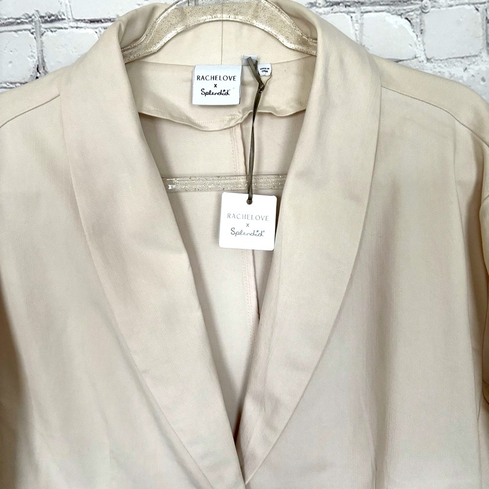 SPLENDID x Rachelove Cream Cropped Boxy Single Button Blazer--NWT--XL - Picture 3 of 15